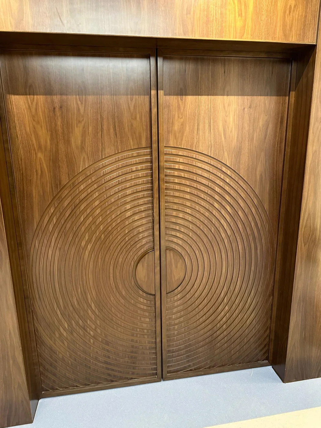 Custom wood entrance doors for a private hospital in Saudi Arabia