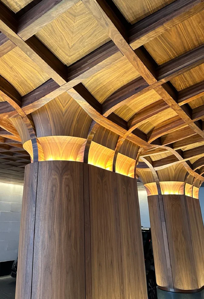 Sculptural timber cladding for Lodha Developments in London